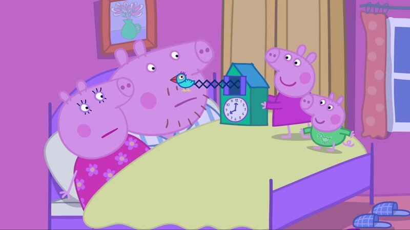 L-R: Mummy Pig, Daddy Pig, Peppa Pig, George Pig – Bild: Paramount