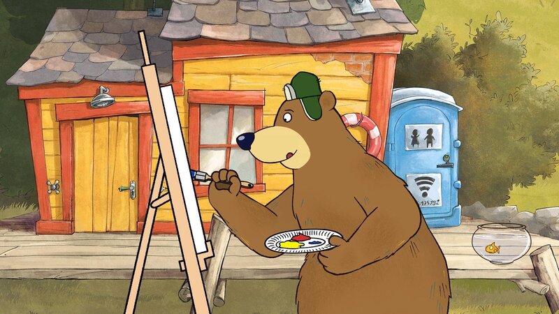 Dr. Brumm hat endlich die richtige Malvorlage gefunden und vollendet sein Kunstwerk. – Bild: rbb/​WunderWerk/​TRIKK 17