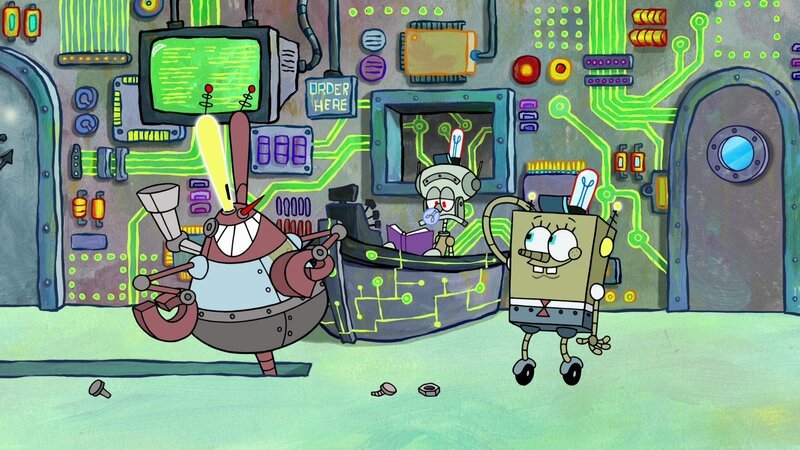v.li.: RoboKrabs, SquidBot, SpongeBot. – Bild: Paramount