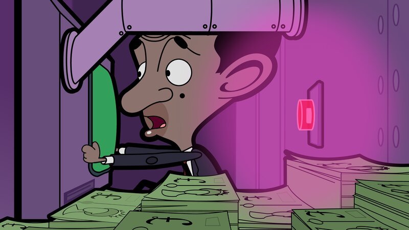 Mr. Bean ist in dem Geldautomaten gefangen. – Bild: BOME