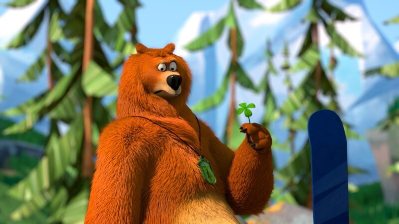 Grizzy hatte einen furchtbaren Tag. Doch dann findet er ein vierblättriges Kleeblatt. Ob ihm dies nun Glück bringen wird? – Bild: Studio Hari