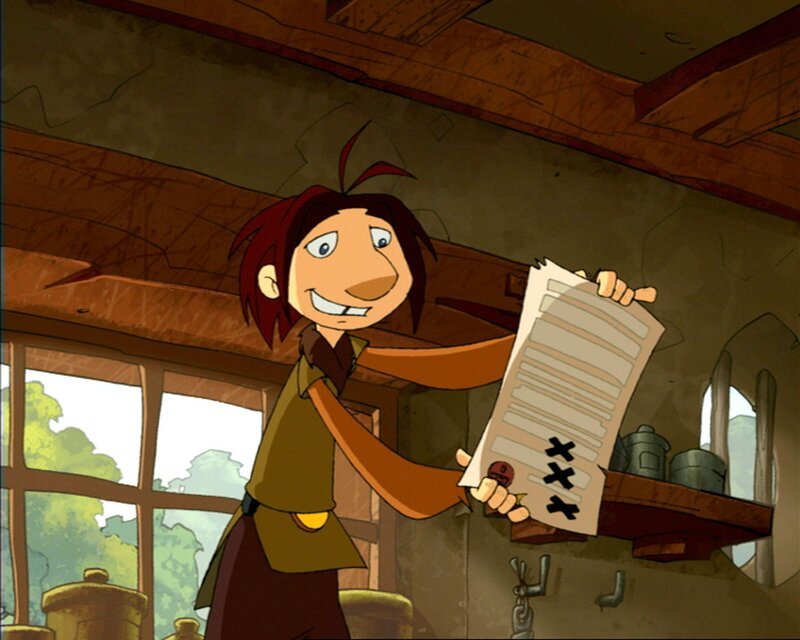 Gwizdo setzt einen Vetrag auf. – Bild: Fix und Foxi