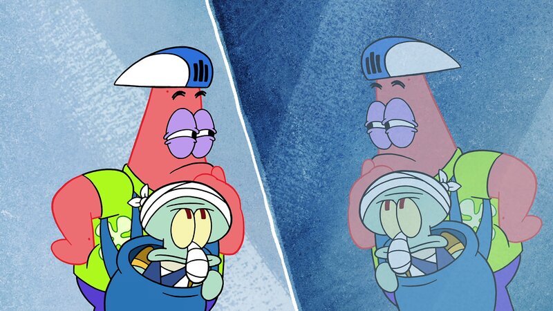 v.li.: Patrick, Squidward – Bild: Paramount