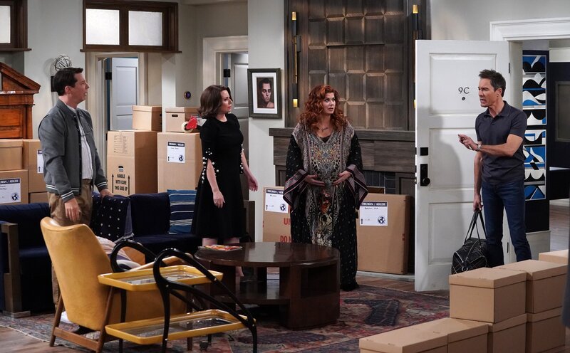 (v.l.n.r.) Jack McFarland (Sean Hayes); Karen Walker (Megan Mullally); Grace Adler (Debra Messing); Will Truman (Eric McCormack) – Bild: NBCUniversal Media, LLC /​ Chris Haston