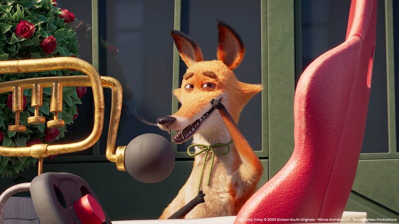 Frankie freut sich diebisch, weil er alle mit seiner lauten Hupe nervt. – Bild: WDR/​2025 Aardman Animation Ltd.