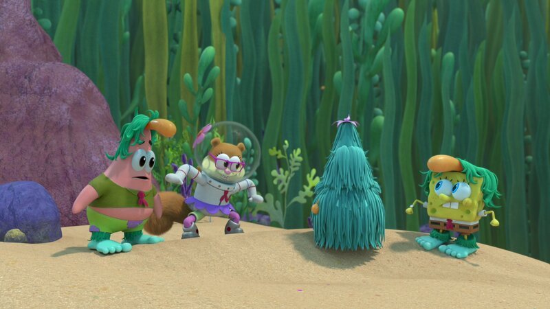 L-r: Patrick, Sandy, Seasquatch, SpongeBob – Bild: ViacomCBS