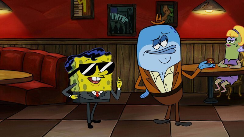 Vorne, l-r: SpongeBob, Maitre D – Bild: Paramount