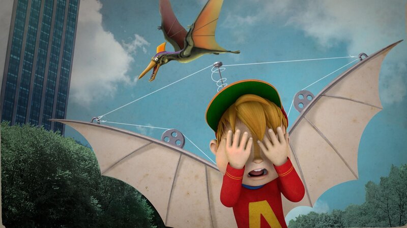 Alvin ist auf der Suche nach Simon. Er hat die Befürchtung, dass Simon mit seiner Zeitmaschine in der Vergangenheit gefallen ist.  +++ – Bild: Die Zeitmaschine /​ TM & © Bagdasarian Productions, LLC.