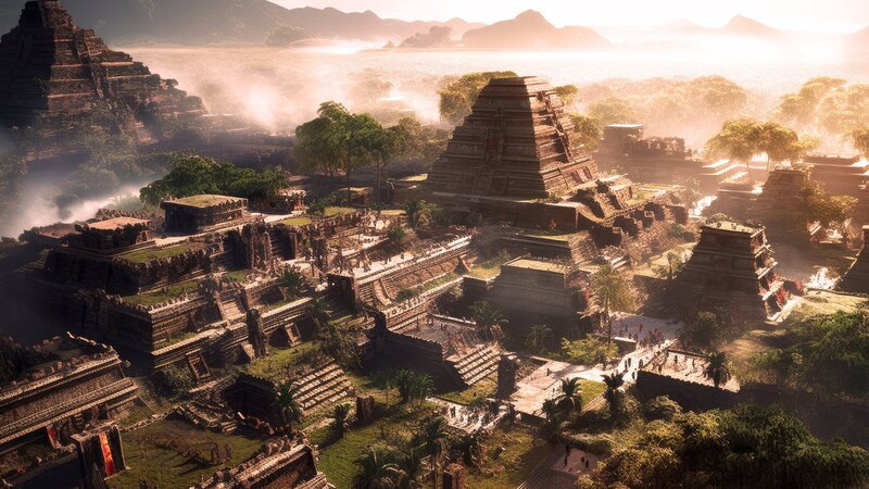 Die Maya errichten prächtige Städte mit Pyramiden, Tempeln und Palästen. – Bild: ZDF und AdobeStock_603555187