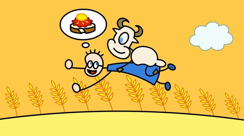 Tom soll auf das Kälbchen Marvin aufpassen. – Bild: SWR