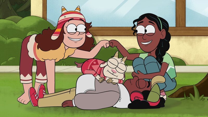 Gigi sieht ein, dass Saiges Methode zielführender ist. – Bild: KiKA/​Daily Madness Limited/​Miam! Animation/​Thuristar/​VRT-Ketnet