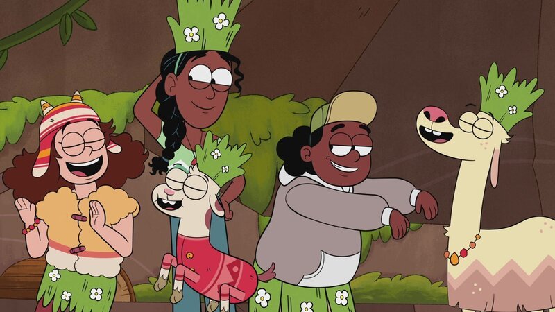 Das Grastag-Fest ist ein großer Spaß für Giig, Saige, Sulls und Gigis Ziegenfamilie! – Bild: KiKA/​Daily Madness Limited/​Miam! Animation/​Thuristar/​VRT-Ketnet