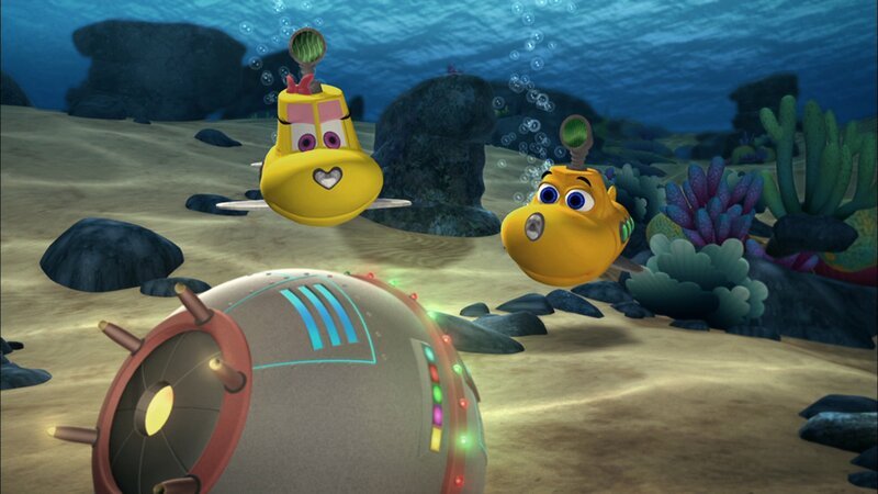 Timmy und Bess finden einen ins Meer gestürzten Wettersatelliten. – Bild: KI.KA/​Mike Young Productions