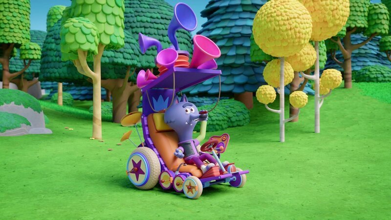 Wilf gibt in seinem neuen Fahrzeug ein echtes Hup-Konzert. – Bild: ZDF-XILAM ANIMATION/​CUBE CREATIVE PRODUCTIONS/​HORTA PRODUCTIONS