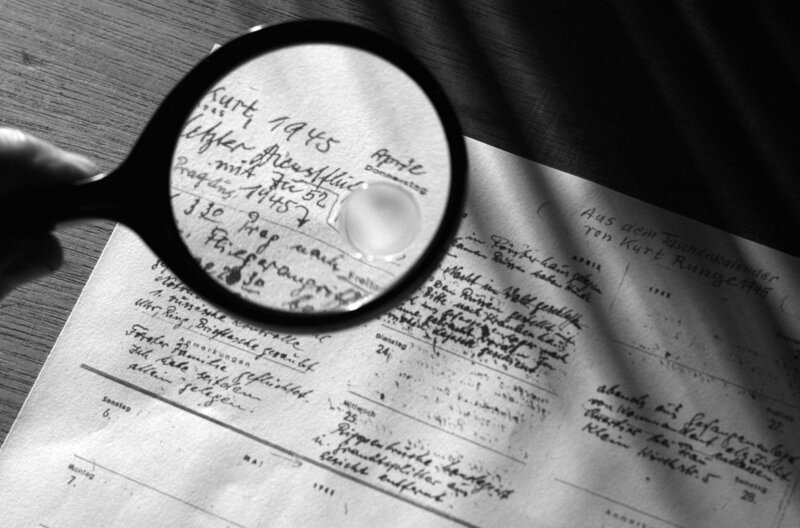 Notizen aus dem Taschenkalender von Kurt Runge, dem einzigen Überlebenden des Flugzeugabsturzes – Bild: Frank Runge/​DOKfilm