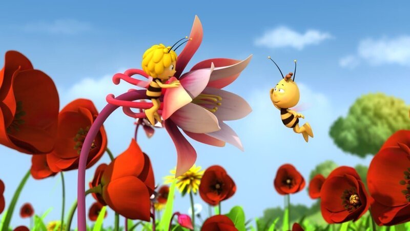Majas Blume gefällt Willi sehr. – Bild: ZDF/​Studio100 Animation