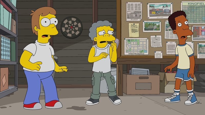 (v.l.n.r.) Homer; Moe; Carl – Bild: 2022 by 20th Television