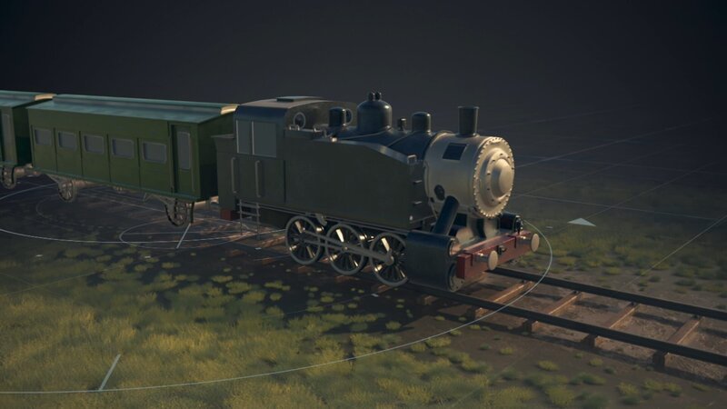 Dies ist eine digitale Darstellung der Dampflokomotive USATC S100. – Bild: Beyond Rights Ltd.