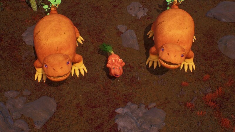 Das Gute scheint für Ginger und ihre Süßkartofflodon-Freunde nicht von oben zu kommen. – Bild: ZDF und Cheeky Little Media