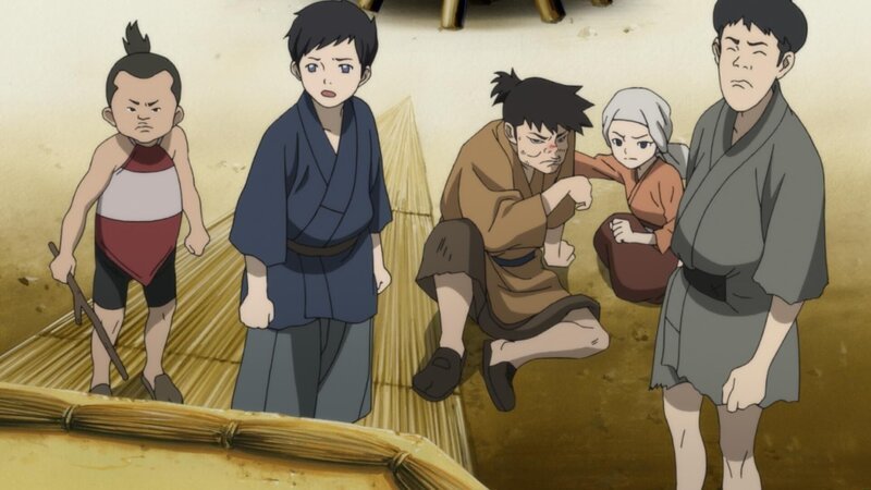 Chagum (2.v.li.) freundet sich mit der Dorfjugend an. Balsa ist erfreut, dass der kleine Prinz sich so schnell integriert. – Bild: LEONINE Studios