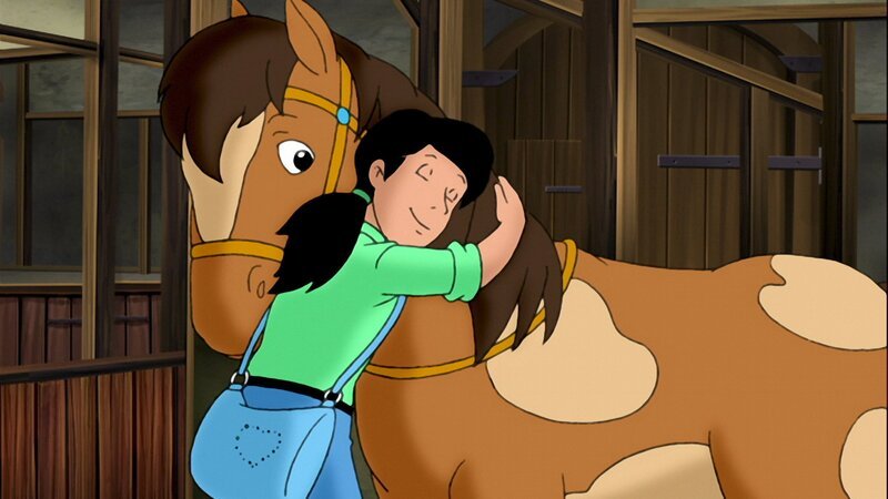 Maja würde ihr Pony nie verlassen. – Bild: ZDF und Kiddinx Studios GmbH