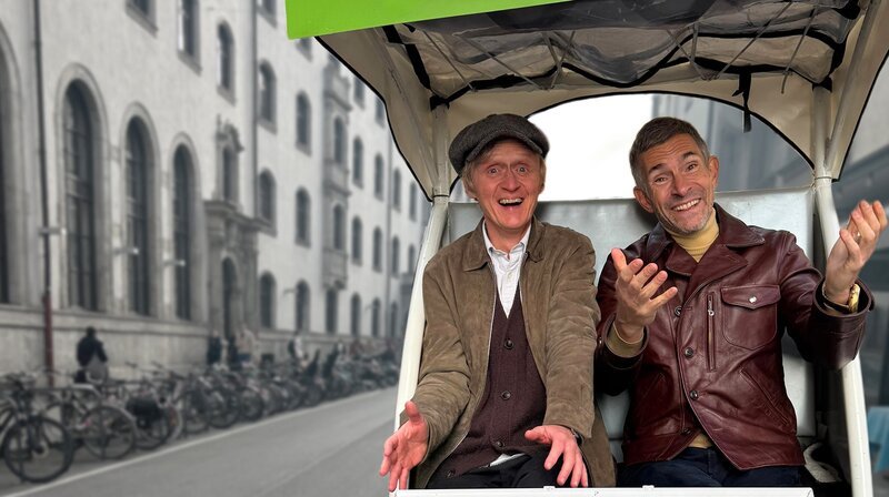 Willkommen beim Kölner Treff! – wenn auch in München. Dort fährt Micky Beisenherz mit unserem Host Pierre M. Krause einen heißen Reifen durch die Innenstadt. Dabei wird zwar keine Apokalypse, aber Filterkaffee serviert, wie immer mit Hirn, Humor und (Beisen-) Herz. – Bild: SWR