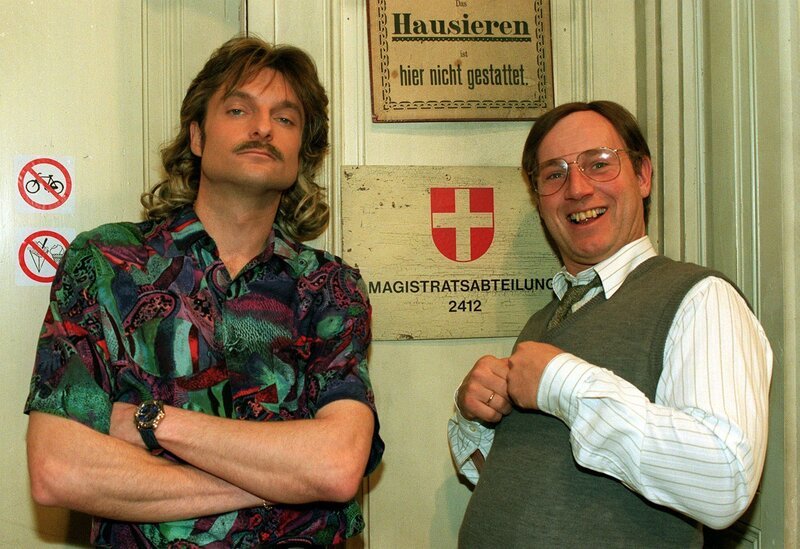 Alfred Dorfer (Weber), Roland Düringer (Breitfuß). – Bild: ORF/​Ali Schafler