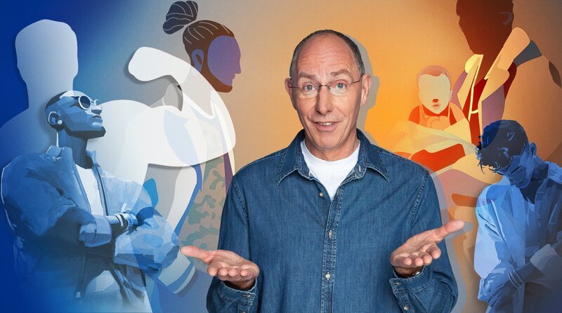 Fünf Jahre. So viel früher sterben im Durchschnitt Männer als Frauen. Sie gehen später zum Arzt, ignorieren Schmerzen länger, sprechen seltener über Gefühle. Die Forschung zeigt: Männer und Frauen verarbeiten Schmerz unterschiedlich – nicht nur psychologisch, sondern auch physiologisch. Doch entscheidender ist, wie Männer damit umgehen. – Bild: WDR/​Tilman Schenk/​KI