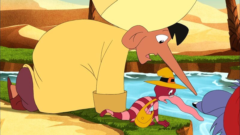 Nachdem unsere Helden von den Feigen gegessen haben, sind ihre Nasen ganz lang geworden. – Bild: NDR/​Greenlight Media AG