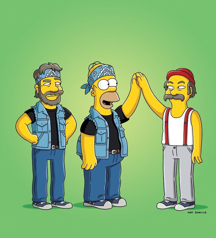 Die Tour von „Cheech & Chong“ wird unterbrochen, da Tommy Chong aussteigt. Homer ist großer Fan des Duos und übernimmt seine Rolle. (v.l.n.r.) Chong, Homer und Cheech … – Bild: Twentieth Century Fox Film Corporation