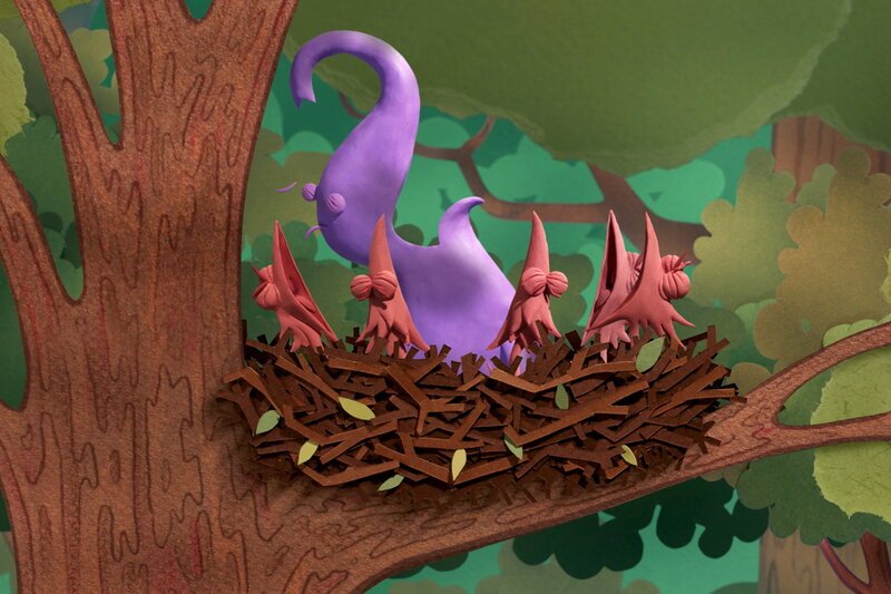 Guetnachtgschichtli – Kiri und Lou. Staffel 2, Folge 5: Lou muss Baby-Vögel hüten und verliert bald die Geduld. – Bild: SRF1