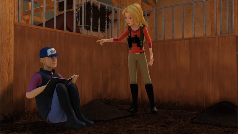 Wendy und Kai schieben Wache im Stall. Sie wollen den Dieb auf frischer Tat ertappen. – Bild: Wendy and Associated Characters (c) WPL 2012