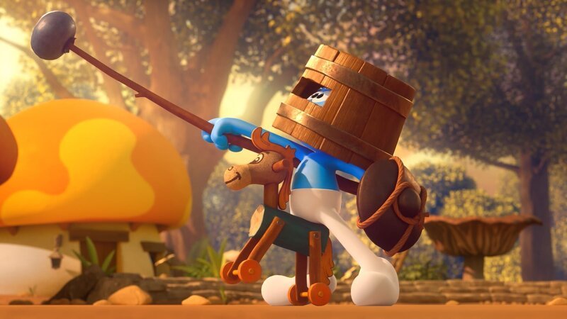 Traumi will ab sofort als Ritter Schlumpfelot durch die Lande ziehen. – Bild: KiKA/​Peyo Productions, Dupuis Édition & Audiovisuell