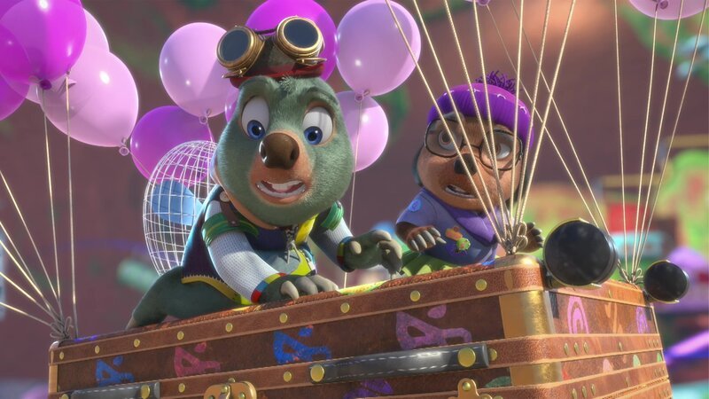Moley und Dotty haben eine abenteuerliche Idee, wie sie den klobigen Wandschrank von Moleys Mutter bequem durch Maulwurfhausen transportieren können. – Bild: MAX Hungary