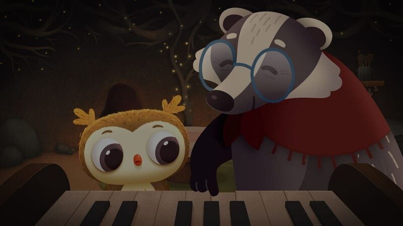 Odo nimmt seine erste Klavierstunde bei Doodles Mutter. – Bild: KiKA/​Sixteen South & Letko