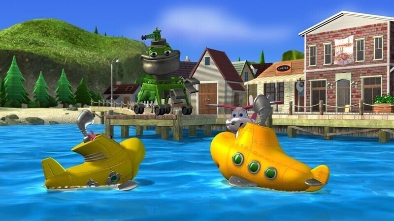 Der Kran Shanty erzählt Timmy und Bess, dass er davon träumt einmal in seinem Leben die See zu befahren. – Bild: KiKA/​Mike Young Productions