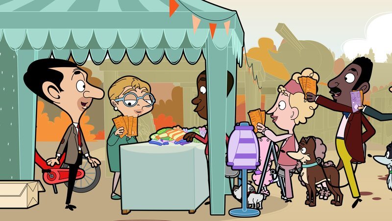 Mr. Bean (l.), Irma Gobb (2.v.l.) – Bild: Banijay Rights Limited