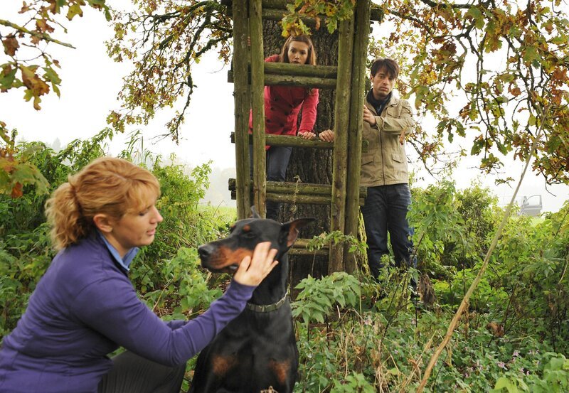 ARD STURM DER LIEBE FOLGE 1205, am Dienstag um 15:10 Uhr im ERSTEN. Helen (Miriam Krause, l.) „rettet“ Eva (Uta Kargel, M.) und Robert (Lorenzo Patané, r.). – Bild: One