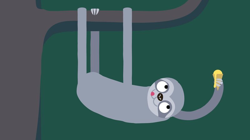 Das Faultier freut sich auf sein leckeres Eis. – Bild: KiKA/​SWR/​Film Bilder/​Julia Ocker