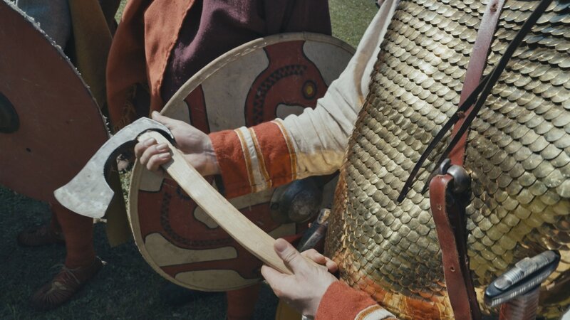 Kampf der Franken unter Chlodwig gegen die Alemannen; Schlacht als Meilenstein der Christianisierung des Frankenreichs und zur Vormachtstellung der Franken in Gallien. – Bild: Pernel Media /​ ZDF