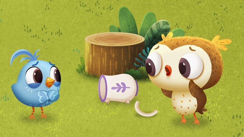 Doodle und Odo haben aus Versehen die Lieblingstasse der Campleiterin zerbrochen. – Bild: KiKA/​Sixteen South & Letko