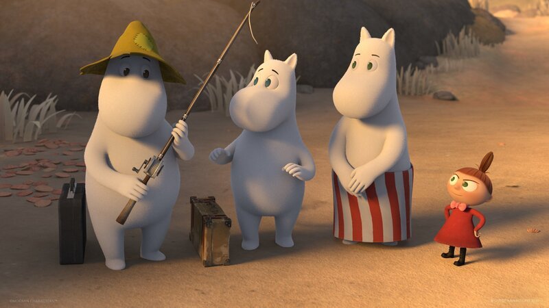 Muminpapa (l.) ist fest entschlossen auf der Insel zu bleiben. – Bild: ZDF/​Moomin Characters/​Gutsy Animations 2019