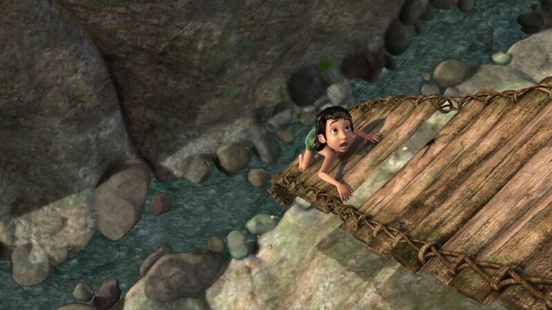 Nach einem Angriff von Shir Khan konnte sich Mogli retten. Er hat Glück gehabt! Nun kann er sich weiter auf den Weg zu dem Fluss mit Balus Lieblingsfischen machen. – Bild: ZDF/​DQ Entertainment