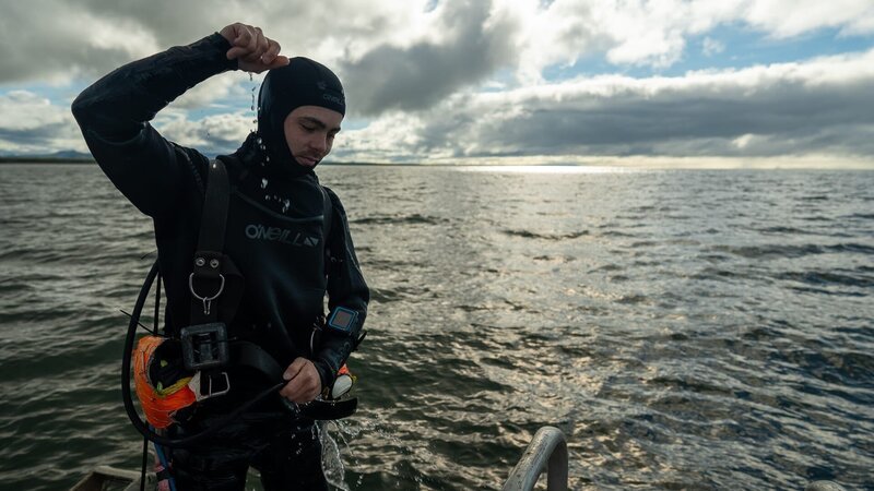 Chris McCully finishing dive – Bild: Warner Bros. Discovery, Inc. or its subsidiaries and affiliates.