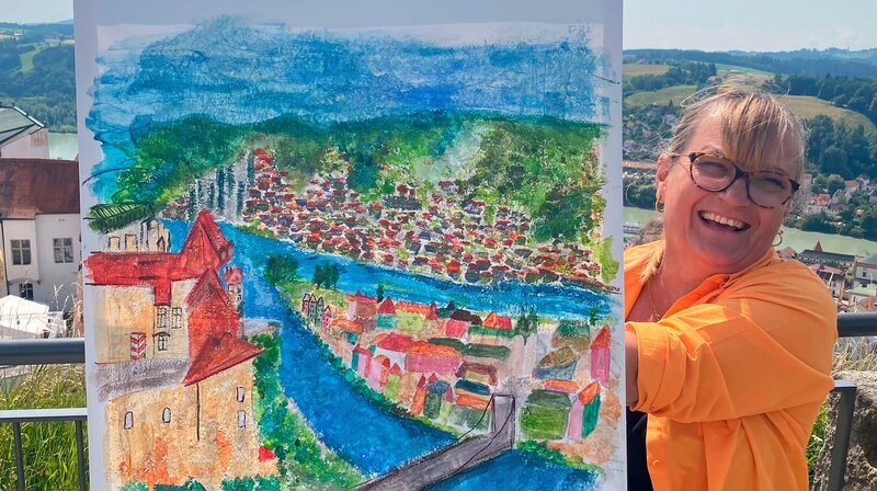 Sabine Behner gibt Malen Kraft. – Bild: BR/​Tom Fleckenstein