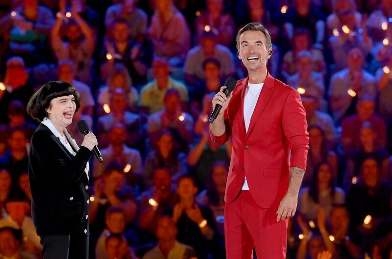 Mireille Mathieu und Florian Silbereisen. Weiteres Bildmaterial finden Sie unter www.br-foto.de. – Bild: MDR/​Jürgens TV/​Beckmann
