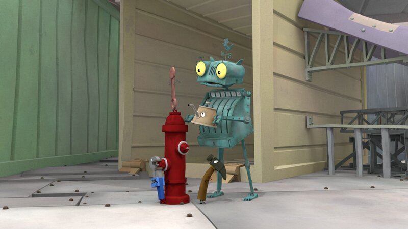 Rösti und seine Helfer-Werkzeuge machen sich große Sorgen, denn im ganzen Land wird das Öl knapp. – Bild: ZDF/​Caligari