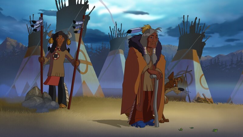 Die beiden weisen Indianer Der-der-alles-weiß (l.) und Stiller Fels (r.) – Bild: WDR/​Ellipsanime Productions/​Belvision/​Les Cartooneurs Associés/​2 Minute