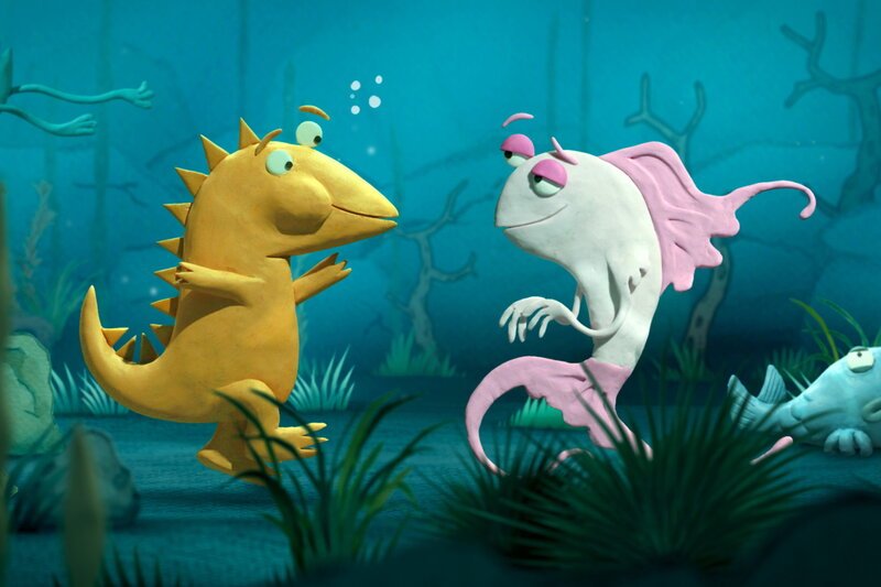 Guetnachtgschichtli: Kiri und Lou, Staffel 2 Folge 9. Auf der Unterwasserparty muss Kiri die Luft anhalten und merkt, wie sehr sie Luft liebt. – Bild: SRF1