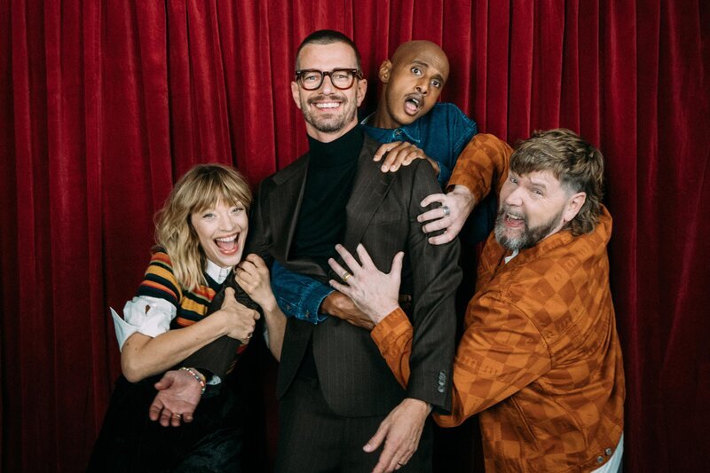(v.l.n.r.) Heike Makatsch; Joko Winterscheidt; Teddy Teclebrhan; Rea Garvey – Bild: Joyn/​Florida TV /​ Julian Mathieu